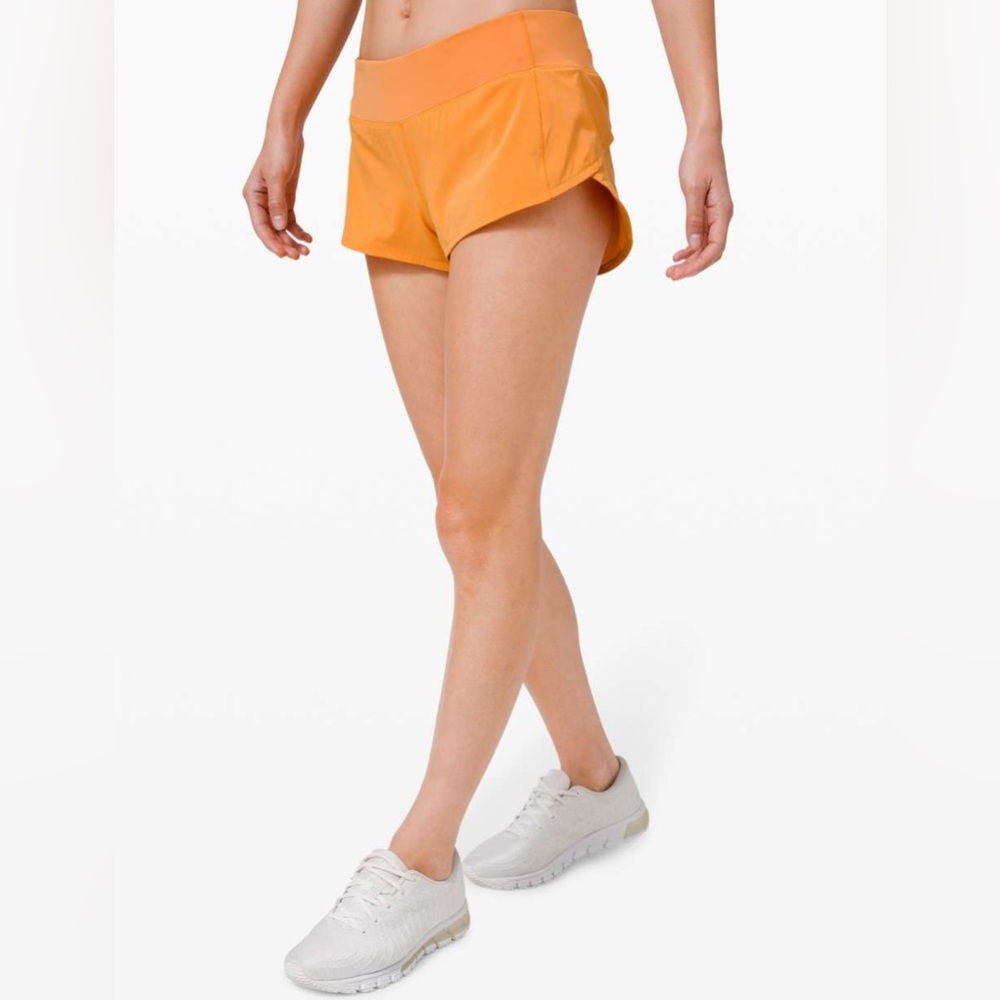 Lululemon Athletica Orange Speed Up Short Sz 4